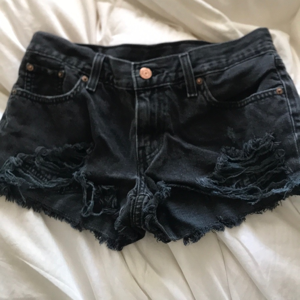 Black Levi jean shorts